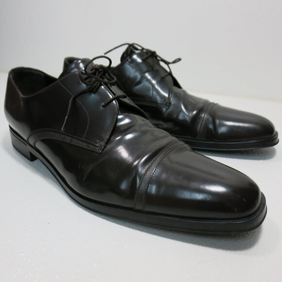 Prada Cap Toe Leather Dress oxfords Men's Footwear Shoes Men's Italy Sz 11 - Picture 2 of 10